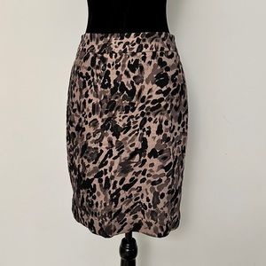 Ann Taylor dark leopard pencil skirt
